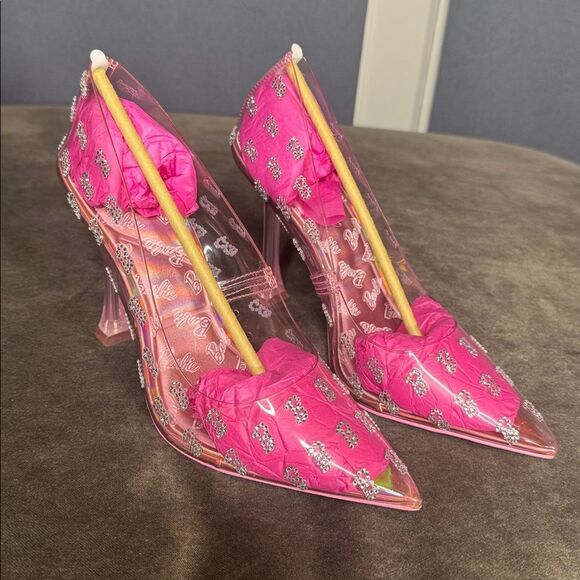 Barbie x ALDO Barbietessy Collection Pink Stiletto Heel Monogrammed B Size 9 NEW - Picture 11 of 15